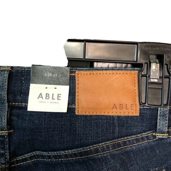 ABLE Womens Jeans The Skinny Aracelly 25 Distressed Leg Mid Rise - Picture 5 of 9